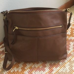 Fossil Leather Crossbody Purse. Brown leather - excellent condition.